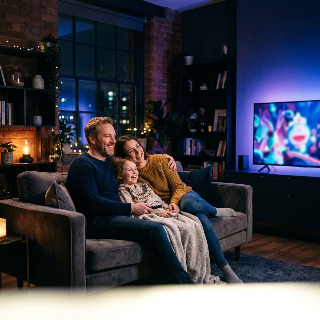 Family watching StrimoIPTV IPTV